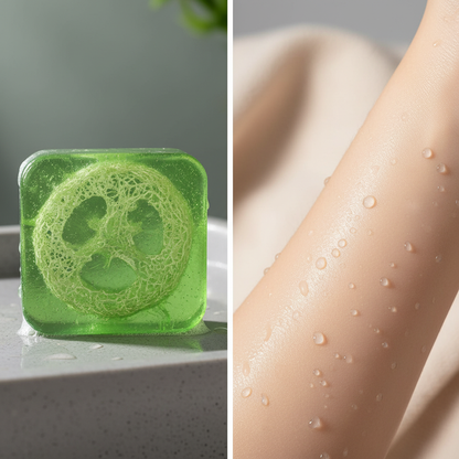 Savon naturel aux huiles essentiels et au loofah