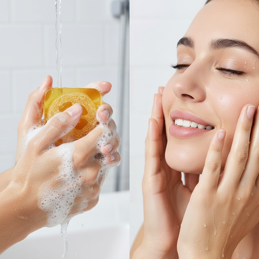 Savon naturel aux huiles essentiels et au loofah